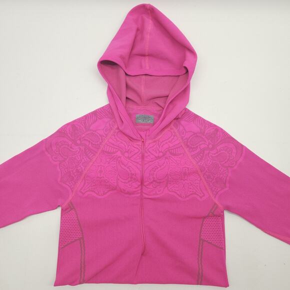 Athleta Hoodie Women S Pink Bodyfit Stretch Zip Activewear Gym EUC - Picture 2 of 8
